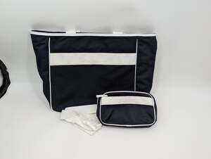 NWT Athleta All About Canvas Tote Bag All About Large Canvas Belt Bag Navy White